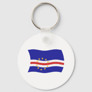 Chaveiro Pingente de Bandeira de Cabo Verde