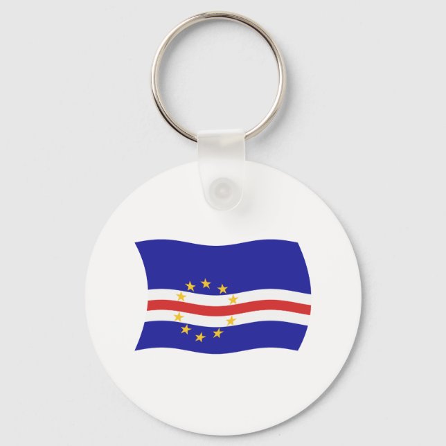Chaveiro Pingente de Bandeira de Cabo Verde (Frente)