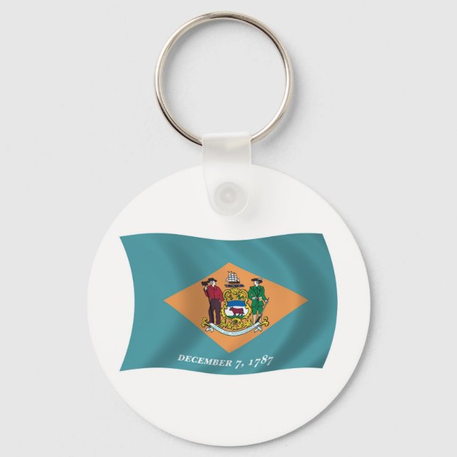 Chaveiro Pingente de Bandeira de Delaware (Frente)