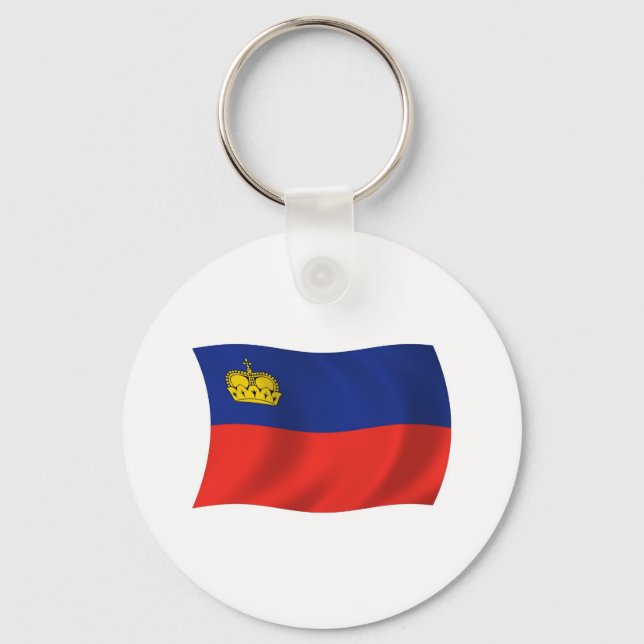 Chaveiro Pingente de Bandeira de Liechtenstein (Frente)