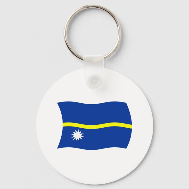 Chaveiro Pingente de Bandeira de Nauru (Frente)