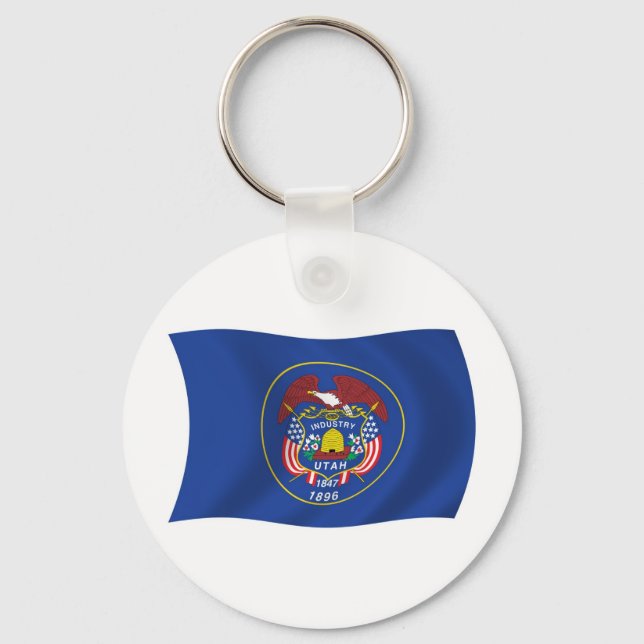 Chaveiro Pingente de Bandeira de Utah (Frente)