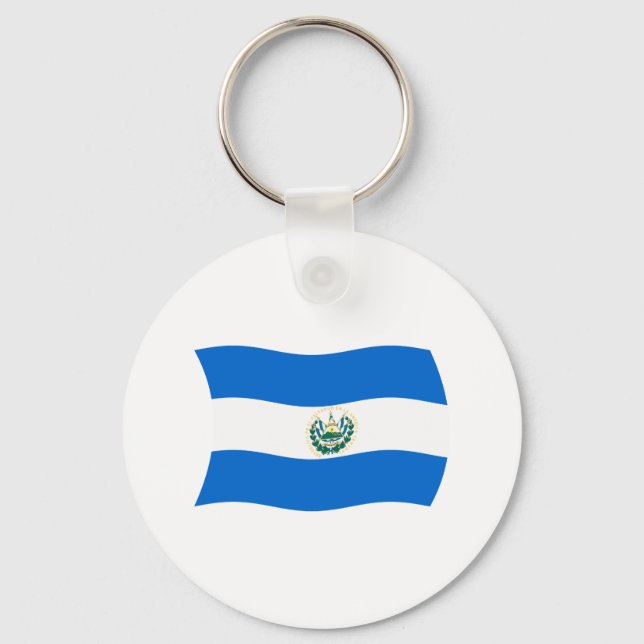 Chaveiro Pingente de Bandeira do El Salvador (Frente)