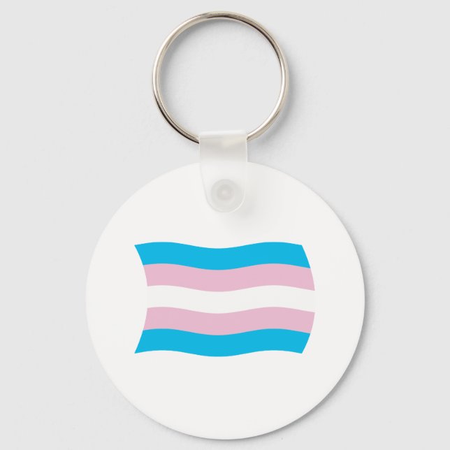 Chaveiro Pingente de Bandeira do Orgulho Transgênero (Frente)