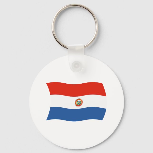 Chaveiro Pingente de Bandeira do Paraguai (Frente)