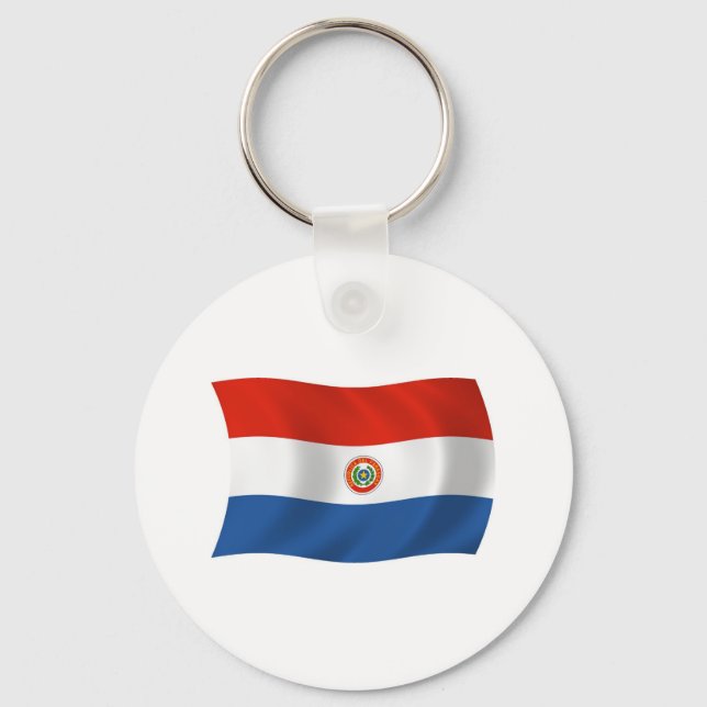 Chaveiro Pingente de Bandeira do Paraguai (Frente)
