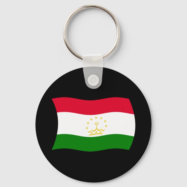 Chaveiro Pingente de Bandeira do Tajiquistão (Frente)