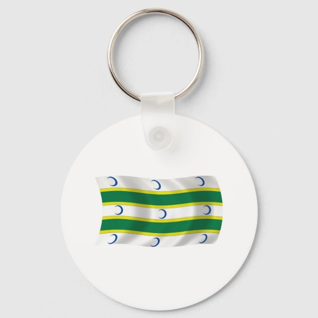 Chaveiro Pingente de Bandeira do Turcomenistão (Frente)