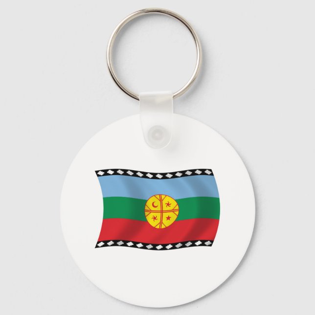 Chaveiro Pingente de Bandeira Mapuche (Frente)
