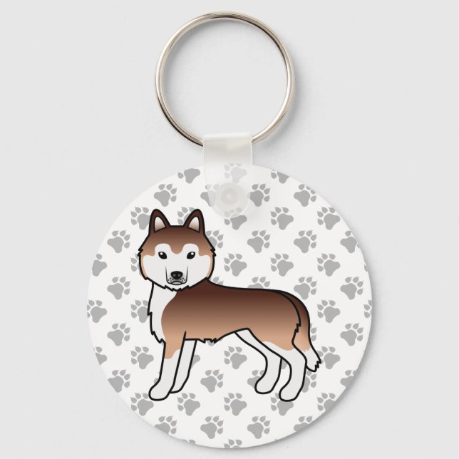 Chaveiro Pingente de Cachorro de Desenho Animado Siberian H (Frente)