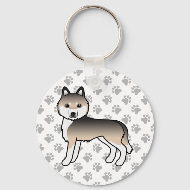Chaveiro Pingente de cachorro desenho animado Husky Siberia (Frente)