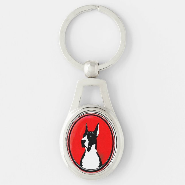 Chaveiro Pingente de Cachorro Grande da Raça Great Dane (Frente)