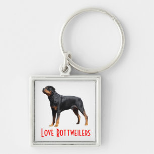 Chaveiro Pingente de Cachorro Rottweiler Preto e Marrom de