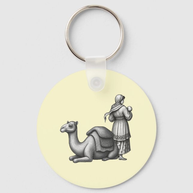 Chaveiro ​Pingente de Camelo e Beduíno (Frente)