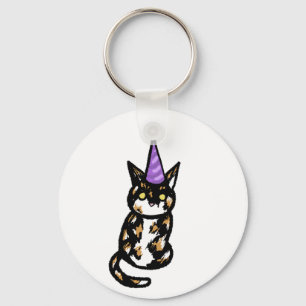 Chaveiro Pingente de Celebração de Gato Tricolor