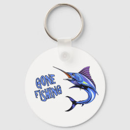 Chaveiro Pingente de Chave Azul Marlin Fui Pescar