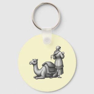 Chaveiro Pingente de Chave Camelo e Letra Árabe