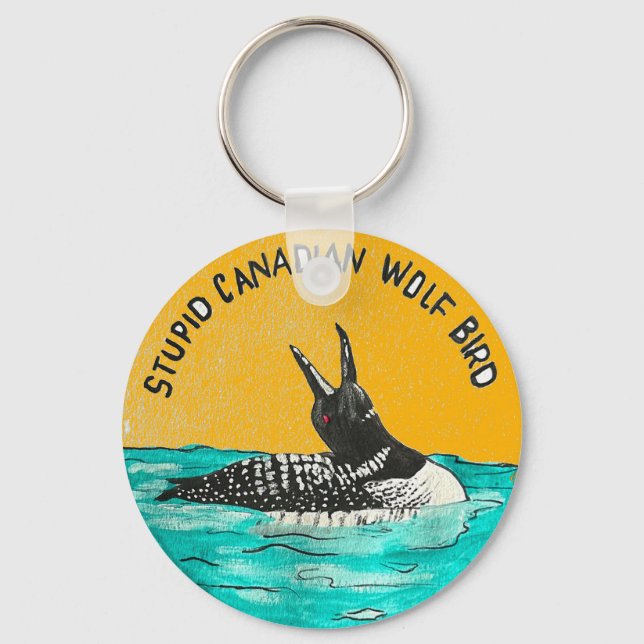 Chaveiro Pingente de chave canadense Wolf Bird (Frente)
