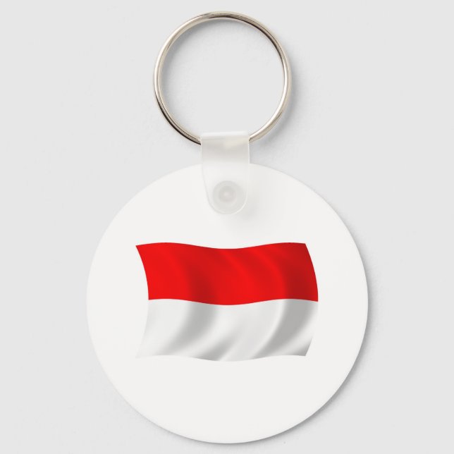 Chaveiro Pingente de chave com a bandeira da Indonésia (Frente)