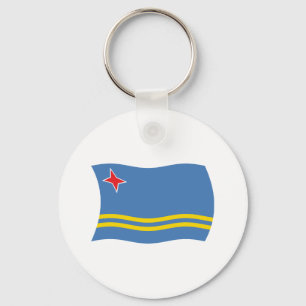 Chaveiro Pingente de chave com a bandeira de Aruba