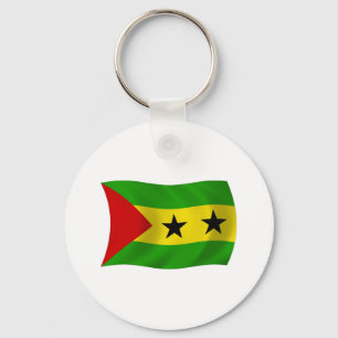 Chaveiro Pingente de chave com a bandeira de São Tomé e Prí