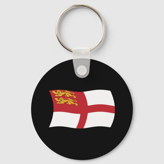 Chaveiro Pingente de chave com a bandeira de Sark (Frente)