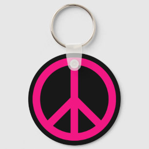 Chaveiro Pingente de chave com símbolo da paz rosa