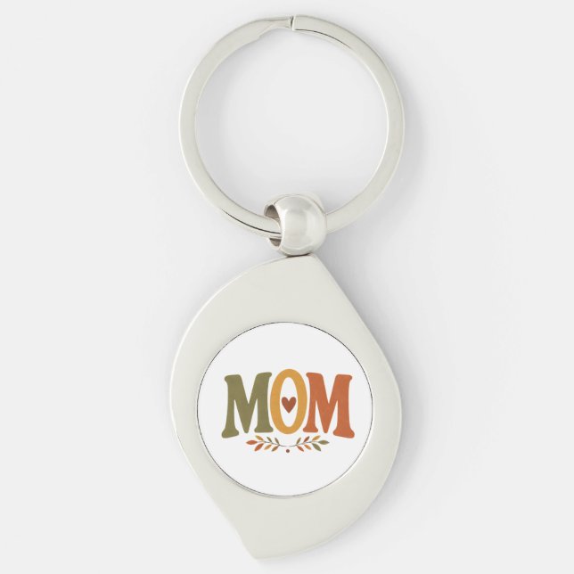 Chaveiro Pingente de chave de outono para mães com folhas e (Frente)