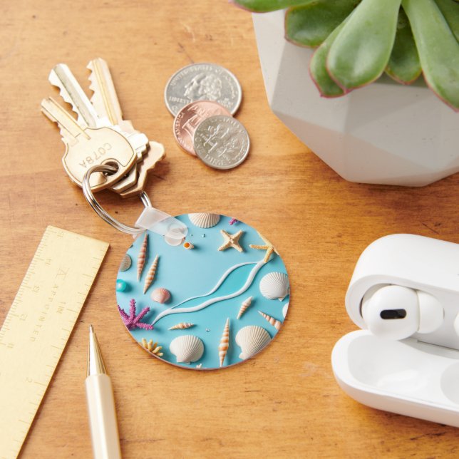 Chaveiro Pingente de Chave Tema Oceano – Design de Vida Mar (Mesa)