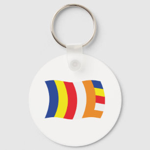 Chaveiro Pingente de chaveira da bandeira da religião budis