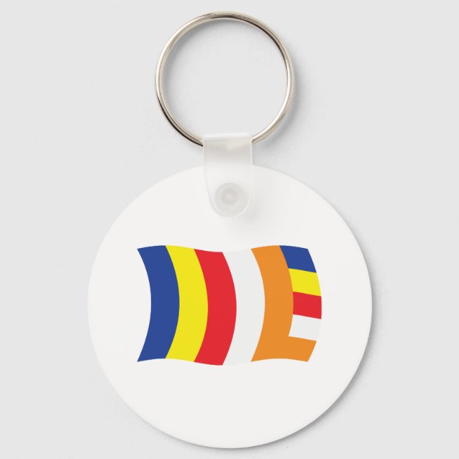 Chaveiro Pingente de chaveira da bandeira da religião budis (Frente)
