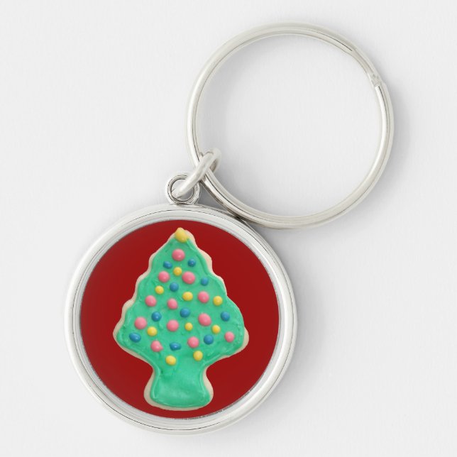 Chaveiro Pingente de Cookie em forma de Árvore de Natal (Frente)
