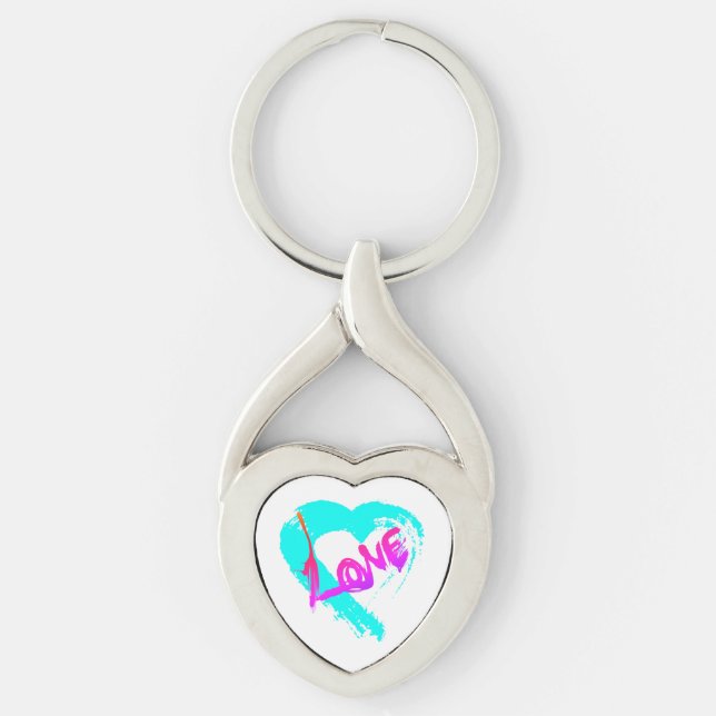 Chaveiro Pingente de Coração de Amor em Fechadura Eclair (Frente)