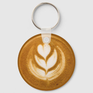 Chaveiro Pingente de Coração de Arte de Café