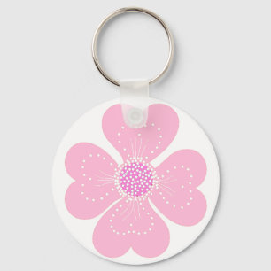 Chaveiro Pingente de Coração Rosa Flor