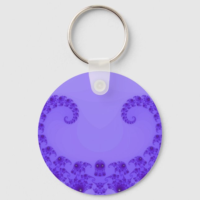 Chaveiro Pingente de Coração Roxo Azul (Frente)