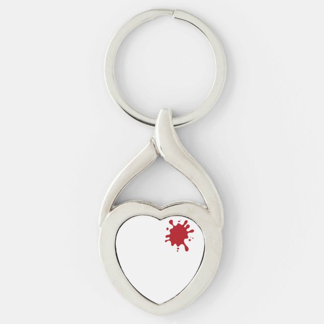 Chaveiro Pingente de Coração Vermelho Tomate Personalizável (Frente)