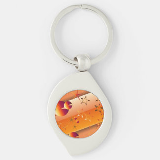 Chaveiro Pingente de Estrelas Laranja