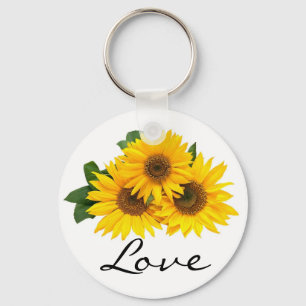 Chaveiro Pingente de Flor Amarela de Girassol Amor Flor