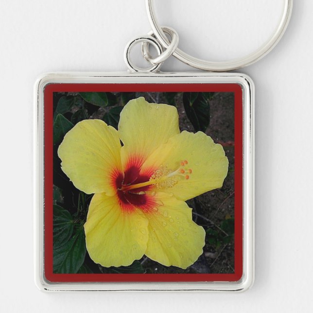 Chaveiro Pingente de Flor de Hibisco (Frente)