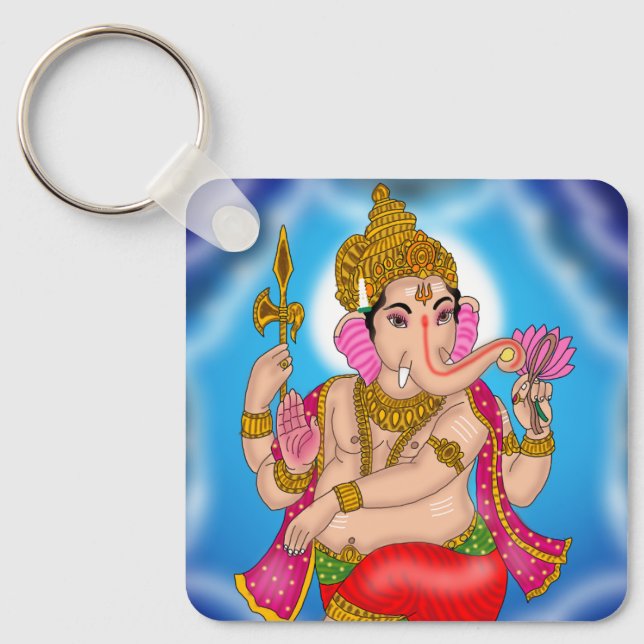 Chaveiro Pingente de Ganesha Dançante (Frente)