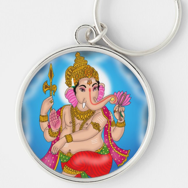 Chaveiro Pingente de Ganesha Dançante (Frente)