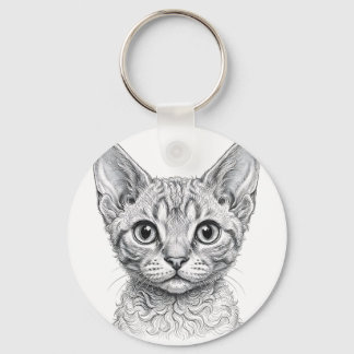 Chaveiro Pingente de Gatinho Devon Rex