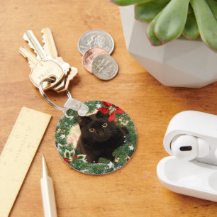 Chaveiro Pingente de Gato Preto de Natal