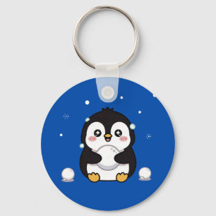 Chaveiro Pingente de Inverno de Pinguim Kawaii Fofo