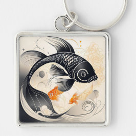Chaveiro Pingente de Koi Art Déco