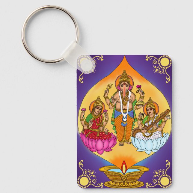 Chaveiro Pingente de Lakshmi Ganesh (Frente)