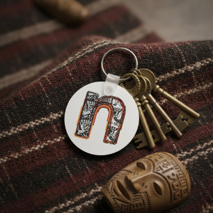 Chaveiro Pingente de Letra Artística Letra N Inca