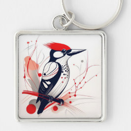 Chaveiro Pingente de madeira Art Deco