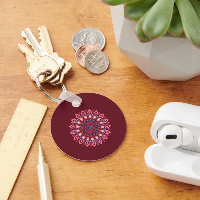 Chaveiro Pingente de mandala artística (Mesa)
